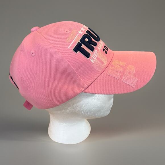 Trump Keep America Great! 2020 45th President Signature Pink Cotton Hat Cap - Picture 3 of 7